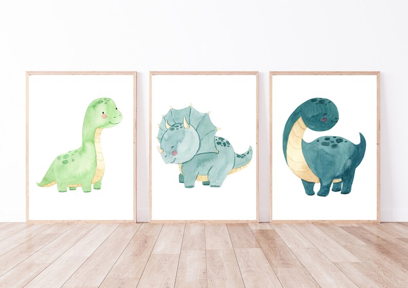 Poster Dinosaurier Set A4 A3Kinderposter Poster Kinderzimmer Poster Baby Geschenk Junge Poster Kinder Dinoposter Deko Kinderzimmer Dino