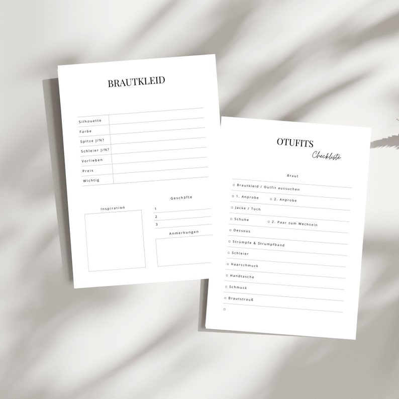 May include: A printable checklist for a bride to plan her wedding outfit. The checklist includes sections for the wedding dress, shoes, accessories, and more.