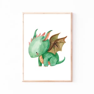 Poster Kinderzimmer Baby-Drache · Kinderzimmer Bilder Dino Geschenkidee Kinder Kinderzimmer Dekoration Babyzimmer Deko Baby Geschenk Geburt