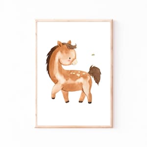 Poster Kinderzimmer Pony Pferd · Kinderzimmer Bilder Tiere Geschenkidee Kinder Kinderzimmer Dekoration Babyzimmer Deko Baby Geschenk Geburt