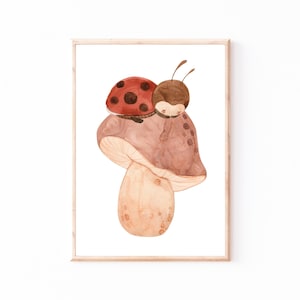 Poster Kinderzimmer Marienkäfer · Kinderzimmer Bilder Geschenkidee Kinder Fliegenpilz Kinderzimmer Deko Babyzimmer Baby Geschenk Geburt