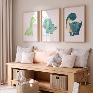 Dinosaur Poster Set A4 & A3 Children's Posters, Kids' Room, Dinosaur Pictures, Baby Room Picture, Dinosaur Posters, Baby and Children's Gift, 3-Piece Set image 6