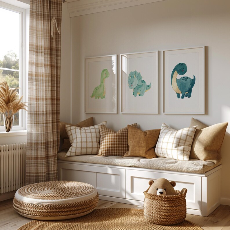 Dinosaur Poster Set A4 & A3 Children's Posters, Kids' Room, Dinosaur Pictures, Baby Room Picture, Dinosaur Posters, Baby and Children's Gift, 3-Piece Set image 7