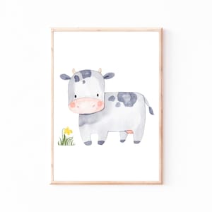 Poster Kinderzimmer Kuh · Kinderzimmer Bilder Tiere Geschenkidee Kinder Kinderzimmer Dekoration Babyzimmer Deko Baby Geschenk Geburt