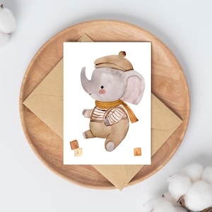 Karte Elefant · Glückwunschkarte Grußkarte Geburtstagskarte Geschenkkarte Karte Kindergeburtstag A6 Geburtstagswünsche Dekoration Vintage