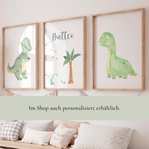 Dinosaur Poster Set A4 & A3 Children's Posters, Kids' Room, Dinosaur Pictures, Baby Room Picture, Dinosaur Posters, Baby and Children's Gift, 3-Piece Set image 9