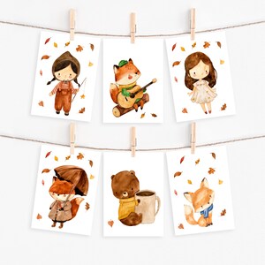 Postkarten-Set Herbst 6 Karten Herbstkarten Herbstliebe Grußkarte Glückwunschkarte Geburtstag Geschenkidee Geburtstagskarte, Herbstdeko A6