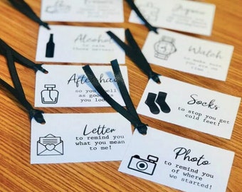 Groom Gift Tags for wedding morning giftbox