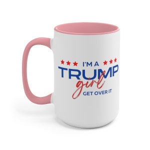 shop4ever I'm A Trump Girl American Flag Sunglasses Bandana Ceramic Coffee Mug Tea Cup 11 oz. President Donald Trump Political Conservative Gift (Red Handle