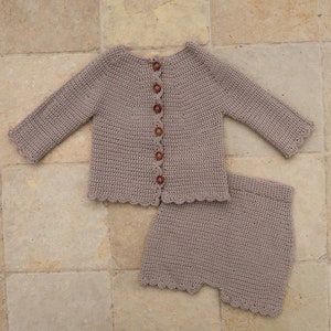 Baby crochet outfit pattern: baby crochet cardigan pattern & crcohet bloomers, crochet baby patterns girl, baby girl crochet pattern easy