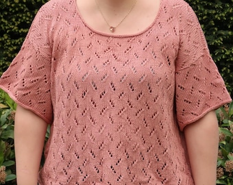 Knit Summer Top Pattern Open Skies Summer Top Knitting Pattern for Women's sizes XS to 5XL