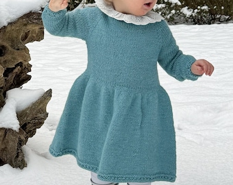 Girl knit dress pattern, toddler dress knitting pattern easy, knit girls dress pattern, baby dress knitting pattern, knit dress pattern kids