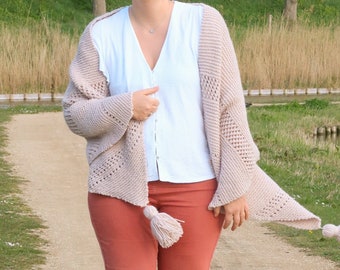 Easy shawl knitting pattern - Emilia wrap scarf knitting pattern - Easy lace knit shawl pattern - Summer wrap knitting pattern