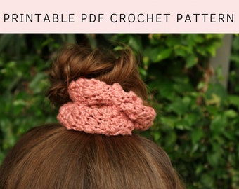Crochet scrunchie pattern, top knot holder cotton scrunchie crochet accessories, hairtie crocheted scrunchie, hair scrunchie, non velvet