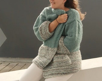 Modèle de cardigan long en tricot, modèle de manteau en tricot, modèle de tricot cardigan surdimensionné, modèle de veste en tricot, modèle PDF de cardigan en laine épaisse