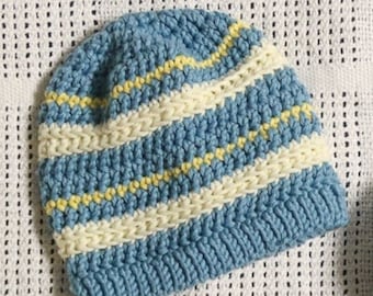 baby hat crochet pattern newborn to adult, easy crochet baby hat pattern, stripe crochet beanie all sizes, baby crochet hat pattern, PDF