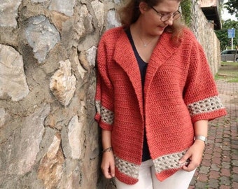 Chunky crochet cardigan pattern, kimono cardigan crochet sweater pattern, open front cardigan, oversized cardigan crochet vest pattern