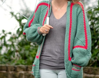Mathilda&#39;s Easy Crochet Cardigan Pattern, cardigan crochet pattern for woman, bell sleeve sweater crochet pattern - S to 2XL