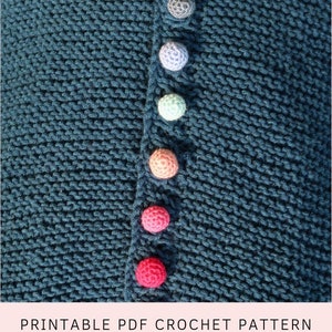 Crochet button pattern, yarn covered buttons crochet pattern, crochet ball pattern, how to crochet buttons, crochet covered buttons, PDF