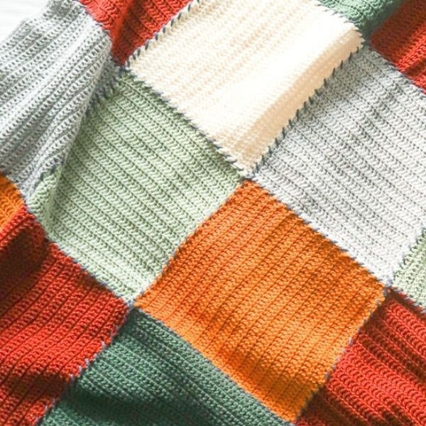 Easy blanket crochet pattern, beginner crochet blanket pattern, scrap buster crochet project, beginner crochet pattern, modern crochet throw