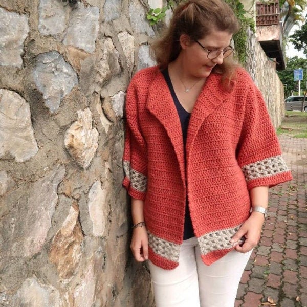 Chunky crochet cardigan pattern, kimono cardigan crochet sweater pattern, open front cardigan, oversized cardigan crochet vest pattern