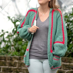 Mathilda&#39;s Easy Crochet Cardigan Pattern, cardigan crochet pattern for woman, bell sleeve sweater crochet pattern - S to 2XL