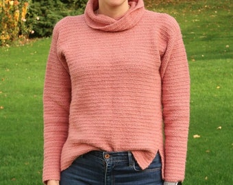 Patrón de suéter de crochet fácil para mujer talla grande (XS a 5XL), patrón de suéter acogedor de crochet para mujer, patrón de suéter acogedor de crochet para mujer