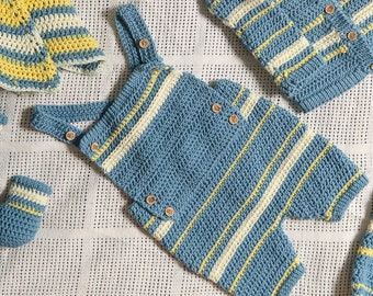 Boutchou Baby Romper Crochet Pattern, Baby Overalls Crochet Pattern, Newborn Crochet Outfit, Crochet Baby Shower Gift, Baby Crochet Pattern