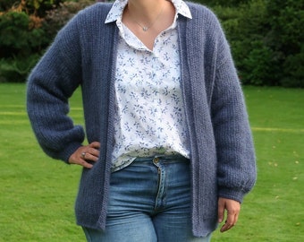 Mohair cardigan pattern for women, cozy cardigan crochet pattern women, oversized crochet cardigan pattern, size-inclusive crochet pattern