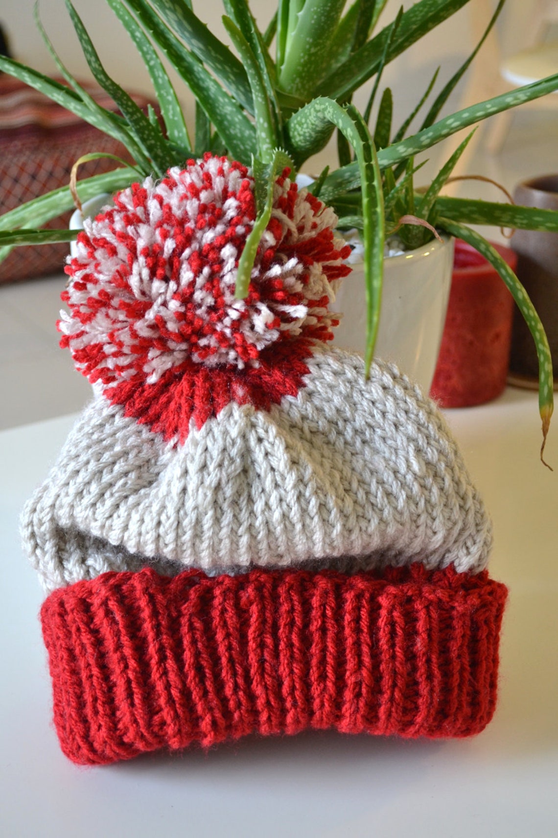 Beanie Hat Gift Knit Pattern Easy Photo Tutorial Quick Hat Etsy