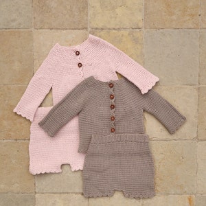 Baby crochet outfit pattern: baby crochet cardigan pattern & crcohet bloomers, crochet baby patterns girl, baby girl crochet pattern easy image 9
