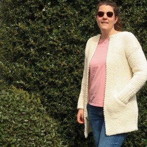 Biased Cardigan knitting pattern, chunky knit sweater cardigan pattern size XS to 5XL, sweater knitting pattern for women coat pattern, PDF image 9