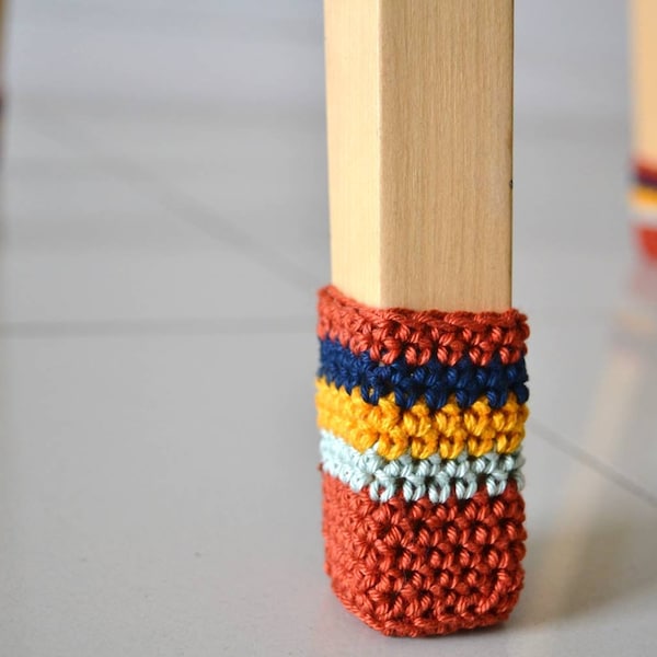 Chair Socks crochet pattern PDF, crochet chair cover easy colorful crochet PDF pattern, chair leg warmers home decor crochet pattern