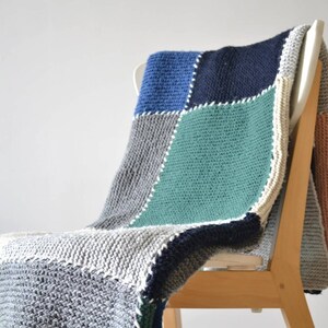 Beginner Knitting Blanket Pattern set, 3 easy knitting blanket patterns, beginner knit throw pattern, blanket knitting patterns for beginner image 5