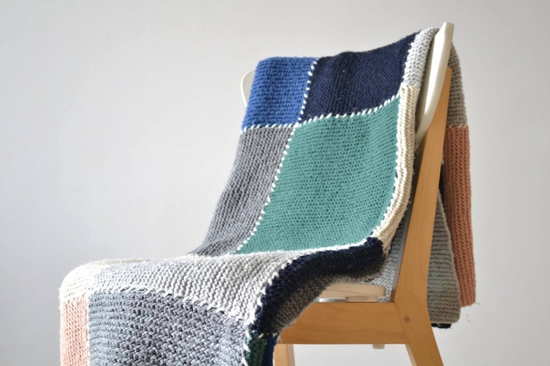 Beginner Knitting Blanket Pattern set, 3 easy knitting blanket patterns, beginner knit throw pattern, blanket knitting patterns for beginner image 5