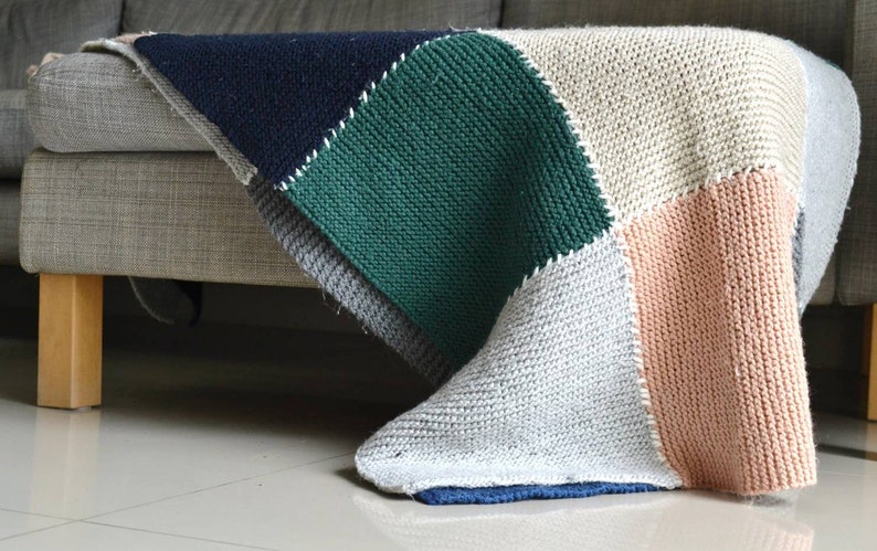 Beginner Knitting Blanket Pattern set, 3 easy knitting blanket patterns, beginner knit throw pattern, blanket knitting patterns for beginner image 6