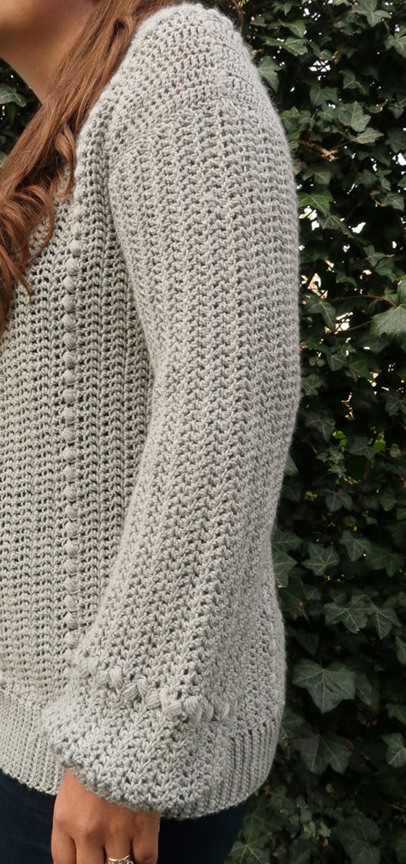 Crochet Sweater Pattern, puff sleeve sweater crochet pattern, crochet sweater for women sized XS to 5XL, easy crochet jumper pattern, PDF image 7