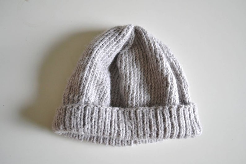 Easy knit hat pattern, Chunky hat pattern gift knit pattern, diy knitting beanie hat knitting pattern PDF, toque knit pattern slouchy beanie image 3