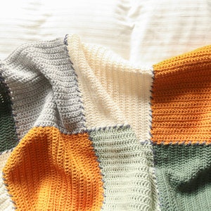 Easy blanket crochet pattern, beginner crochet blanket pattern, scrap buster crochet project, beginner crochet pattern, modern crochet throw image 3