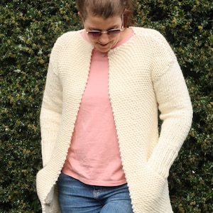 Biased Cardigan knitting pattern, chunky knit sweater cardigan pattern size XS to 5XL, sweater knitting pattern for women coat pattern, PDF image 5