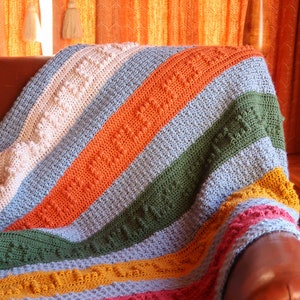 Crochet blanket pattern for easy texture afghan, crochet bobbles and simple texture form an easy blanket crochet pattern, blanket tutorial