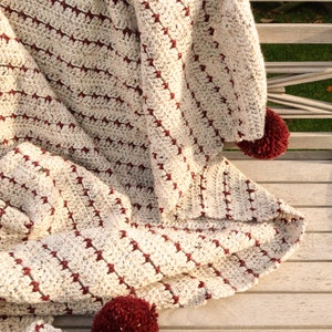 Beginner crochet blanket pattern, easy blanket crochet pattern in 9 sizes, 2 color blanket crochet pattern for beginners, quick blanket image 3