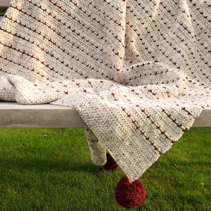 Beginner crochet blanket pattern, easy blanket crochet pattern in 9 sizes, 2 color blanket crochet pattern for beginners, quick blanket image 8