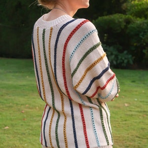 Knit sweater pattern, batwing sleeve sweater knitting pattern for women, DK weight sweater knit pattern, womens sweater pattern XS to 5XL image 9