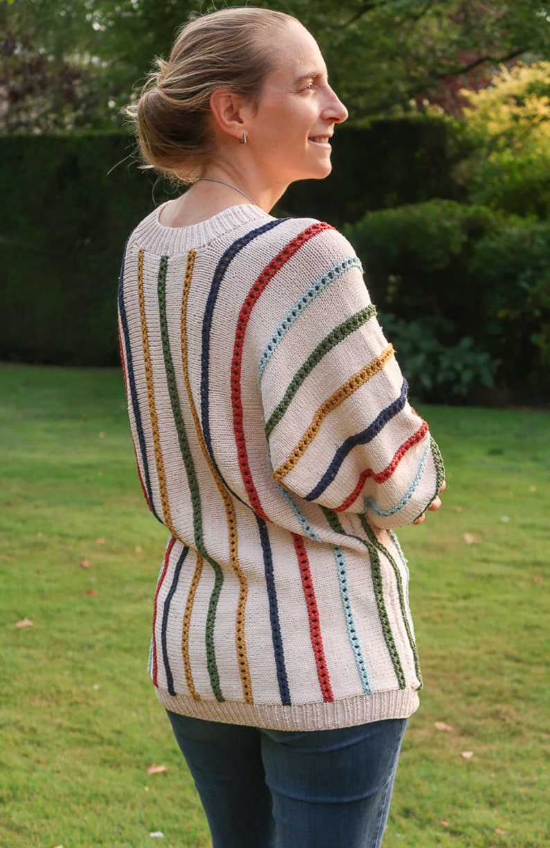 Knit sweater pattern, batwing sleeve sweater knitting pattern for women, DK weight sweater knit pattern, womens sweater pattern XS to 5XL image 9