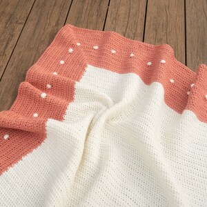 Easy crochet blanket pattern beginner, 2 color crochet blanket border pattern, 10 sizes from crochet blanket baby pattern to king size image 7