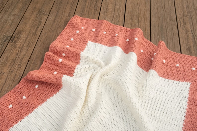 Easy crochet blanket pattern beginner, 2 color crochet blanket border pattern, 10 sizes from crochet blanket baby pattern to king size image 7