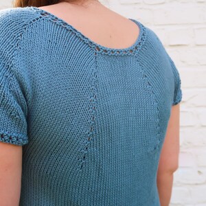 Top Knitting Pattern, knit cotton top shirt pattern, knit top pattern for women size XS to 5XL, summer knitting pattern, digital download image 6