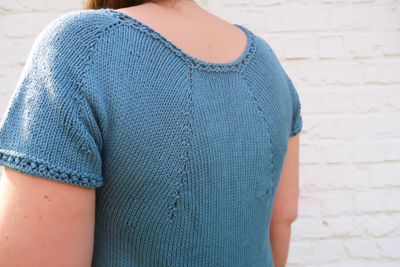 Top Knitting Pattern, knit cotton top shirt pattern, knit top pattern for women size XS to 5XL, summer knitting pattern, digital download image 6