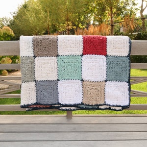 Scrap yarn crochet blanket pattern for beginners, easy leftover yarn blanket crochet pattern, worsted weight crochet afghan pattern, 8 sizes